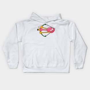 Flamingo as Arrow with Bow Kids Hoodie